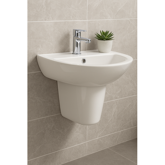 Wash Basin With Half Pedestal